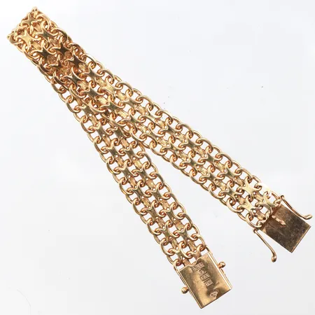 Armband X-länk August Mikkov AB Stockholm,längd ca 18.5 cm,bredd 11.2 mm,18k. Vikt: 26,6 g
