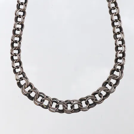 Collier Bismarck,Guldfynd AB,längd ca 44 cm,bredd 5-49.3 mm,silver 925/1000. Vikt: 23,4 g