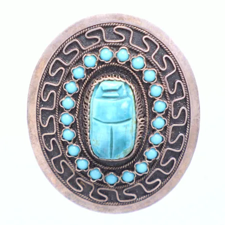 Brosch med turkoser 4,5cm silver 800/1000  Vikt: 11,6 g