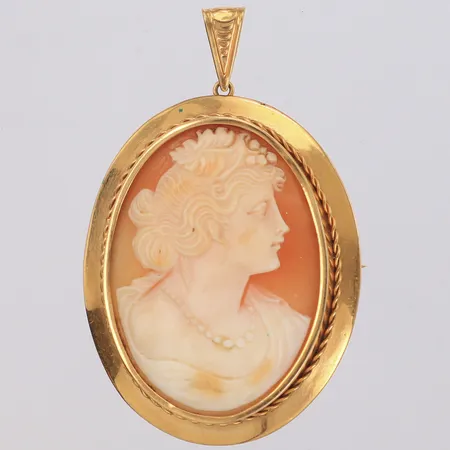 Hänge Camé 58x36mm, Guld & Juveler år 1948, bruttovikt 14,0g 18K