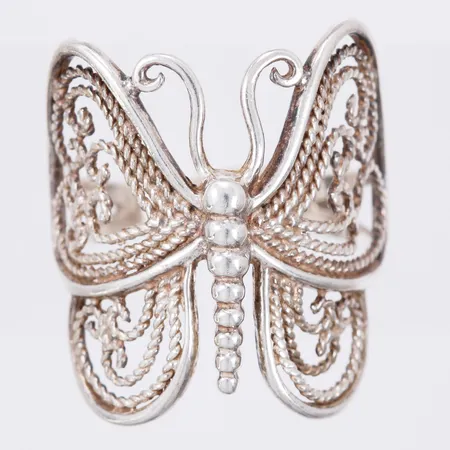 Ring fjäril stl: ca 17 bredd: ca 2-21mm silver 925/1000 Vikt: 3,4 g