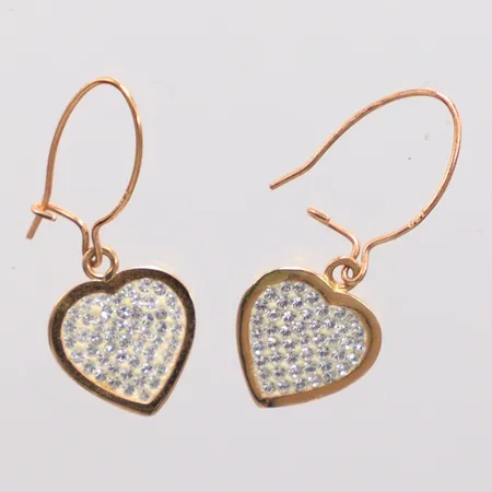 Ett par örhängen vita stenar längd 2cm 18k  Vikt: 1 g