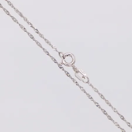 Kedja Singapore, längd 42cm, bredd 1,2mm, vitguld 18K Vikt: 1,3 g