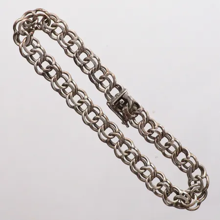 Armband Bismarck längd 19,5cm, bredd 7,9mm, Hemse Guld & Present Ab, år 1947, silver 800/1000 Vikt: 13,5 g