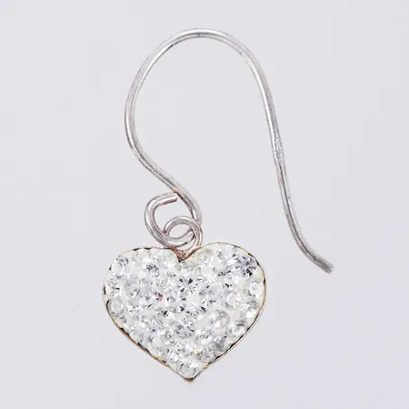 Udda örhänge hjärta med vita stenar längd: 2cm bredd: ca 10mm silver 925/1000 Vikt: 0,7 g