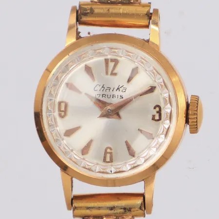 Damur Chaika 18K, Ø18mm, manuell, armband doublé, går ej, bruttovikt 15,9g