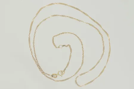 Halskedja singapor längd 42,5-45,5 cm 18K  Vikt: 1,3 g