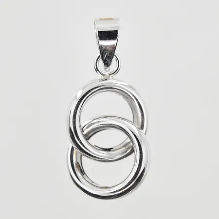 Hänge cirklar längd 17 mm bredd 10 mm, vitguld, 18K. Vikt: 0,4 g
