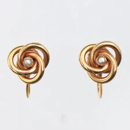 Örhängen paret med skruv,diameter 9 mm,18k. Vikt: 2,8 g