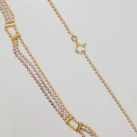 Collier med trefärgade kulor 40cm, bredd 8mm, silver 925/1000 Vikt: 13,2 g