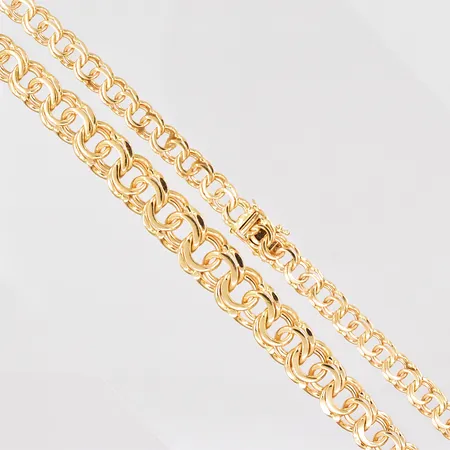 Collier Bismarck längd 45cm doserad bredd 7-12mm GFAB 18K Vikt: 52,4 g