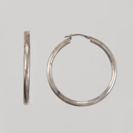 Örhängen creoler Ø30mm, bredd 3mm, 925/1000 silver  Vikt: 5,5 g