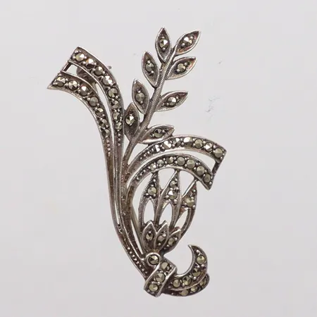 Brosch markasiter längd 4cm silver 830/1000  Vikt: 6 g