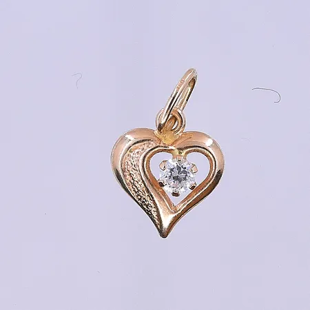 Hänge hjärta längd 13 mm, bredd 8 mm 18K. Vikt: 0,2 g