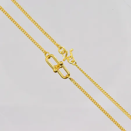 Collier thaiguld med hänge ¼ Bath längd 46cm 23K Vikt: 3,8 g
