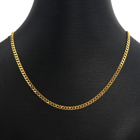 Halskedja Pansar, 18K guld, Guldfynd (GHA), massiv manglad modell, längd 47,0 cm, bredd 3 mm, fint skick Vikt: 10,3 g