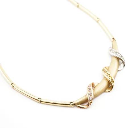 Collier m stenar, 47cm, bredd 2mm - 9mm, 18k Vikt: 20,4 g