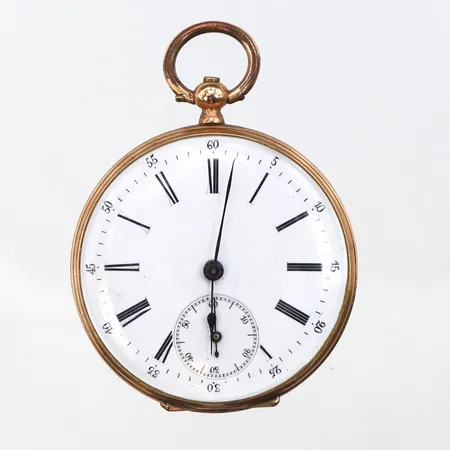 Mormorsur vackert mönstrad,nyckeldrag,ej funktionstestad,diameter 36.5 mm,14k.