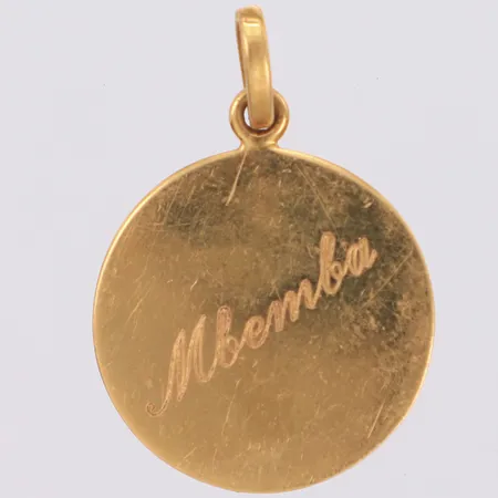 Hänge, 25x18mm, gravyr, 18K Vikt: 2,6 g