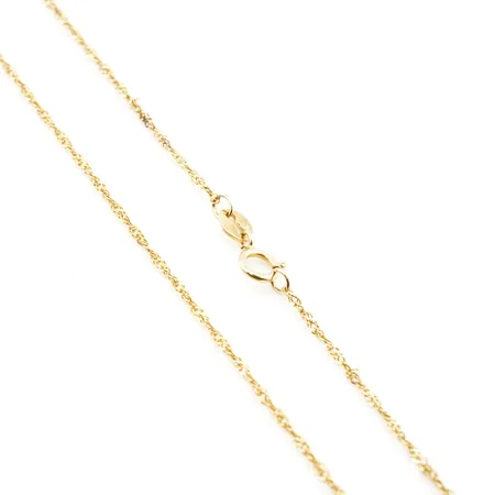 Halskedja, 46cm, bredd 1mm, 21k Vikt: 1,5 g