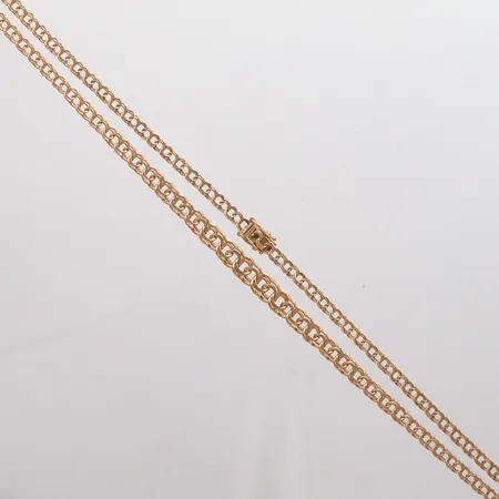 Collier doserad Bismarck längd 45cm, bredd 4-6,8mm, kistlås, 18K Vikt: 15,6 g