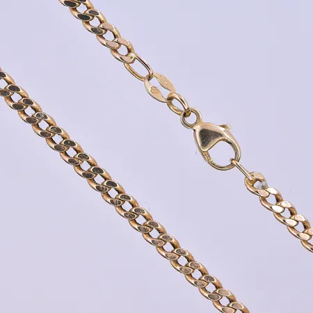 Kedja Pansar 49,5 cm, bredd 3 mm 18K. Vikt: 6 g