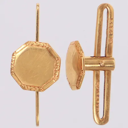 Ett par manschettknappar, 10x22mm, år 1945, 18K Vikt: 2,8 g