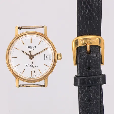 Armbandsur Tissot Goldrun 22mm 14K, quartz ( batteribyte krävs), separat läderband original, 14K