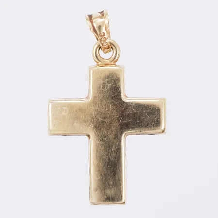 Hänge kors längd: ca 2,2cm bredd: ca 13mm ostämplat 18K  Vikt: 0,9 g