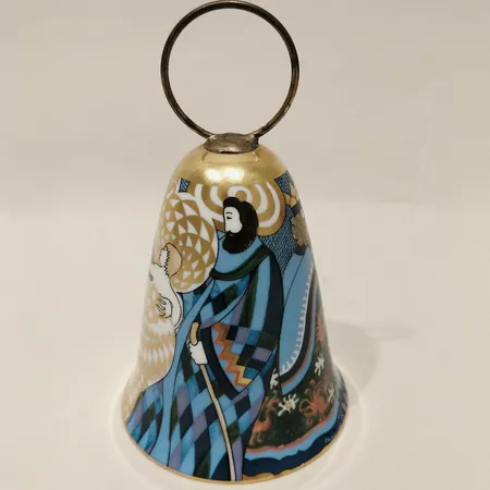 Julklocka, Höjd ca 13cm, Jacqueline Lynd, Rörstrand "Julpoesi" År 1980. Skickas med paket.