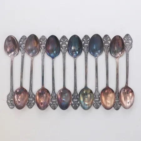 12 Kaffeskedar längd 11,5cm, GAB 830/1000 silver Vikt: 119 g