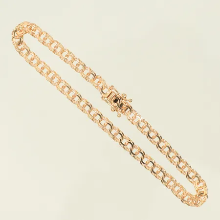 Armlänk Bismarck längd 18,5cm bredd 4mm, 18K 6,4g Vikt: 6,4 g