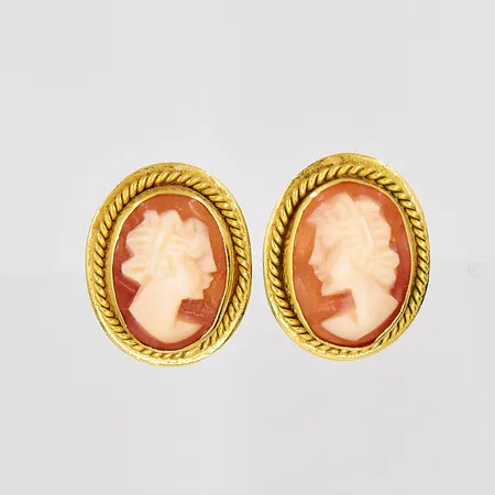 Örhängen Kamé Ø 8,3-10,3mm stoppar ej guld 18K Vikt: 1,4 g