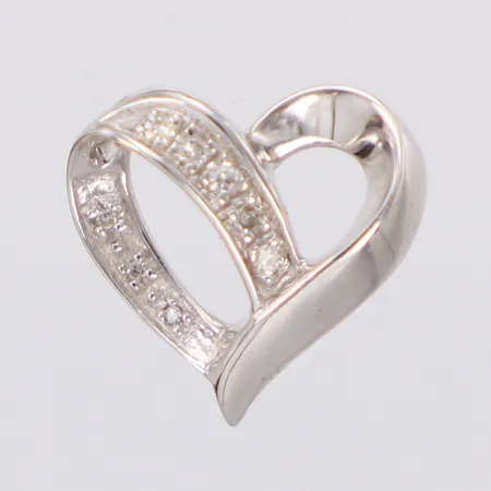 Hänge med diamanter 8xca 0,005ct, längd 15,9mm, bredd 16,5mm, vitguld 18K Vikt: 2,3 g