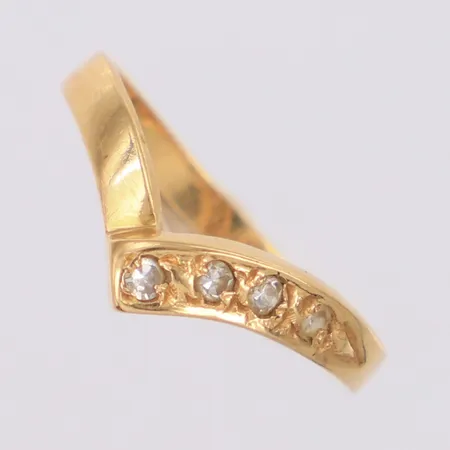 Ring med åttkantslipade diamanter totalt ca 0,08ct, 18K Vikt: 1,7 g