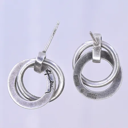 Örhängen Efva Attling Ø14 mm, saknar stoppar silver 925/1000. Vikt: 5,2 g