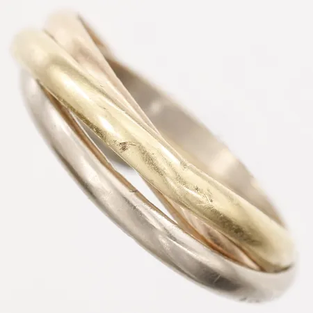 Ring Cartier Trinity Classique Ring stl:19½, bredd ca 3-6mm, snr IZ 0737, trefärgad, troligen storleksändrad, repor, gravyr, 18K Vikt: 7,7 g