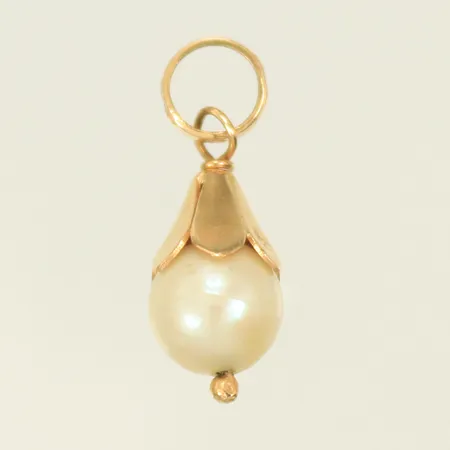 Hänge / berlock med pärla Ø7mm längd 14mm, 18K 1,2g totalt