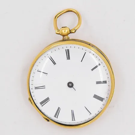 Mormorsur Cylindre Geneve Ø 34mm 14K innerboett metall, visare saknas trasig/fungerar ej nyckel saknas