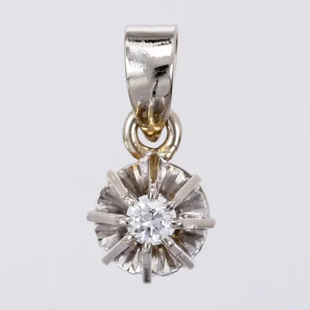 Hänge med diamant 1x ca 0,03ct längd: ca 1,1cm bredd: ca 4mm vitguld 18K  Vikt: 0,6 g