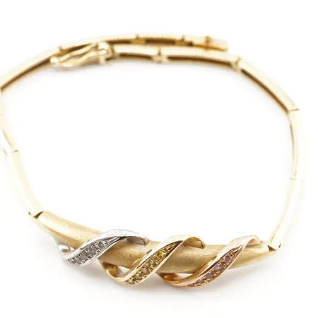 Armband m stenar, 18,5cm, bredd 2mm-9mm, 18k Vikt: 13,2 g