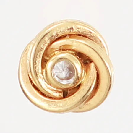 Ett udda örhänge med vit sten 6mm, 18K Vikt: 0,3 g