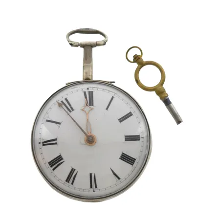 Fickur sent 1700-tal, silver, England, Ø47 mm, spindelur - tickar, urmakare Michael Boxer, Folkestone, kaliber No 630, nyckel slirar, 83,8g