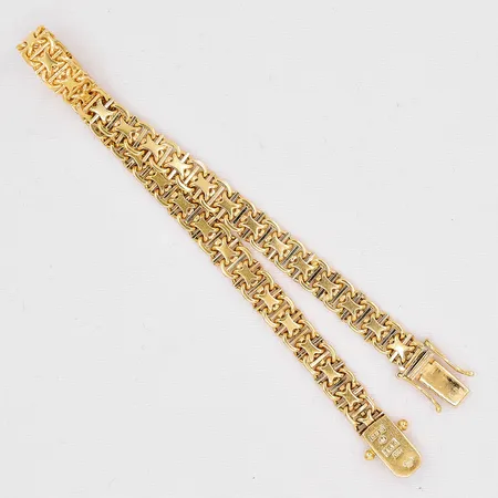 Armband X-länk med stav längd 19cm bredd 5,6mm Nyströms G-Verkstad 18K Vikt: 12,8 g