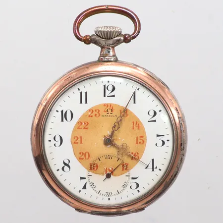 Fickur Omega silver 800/1000 sliten urtavla Ø51mm