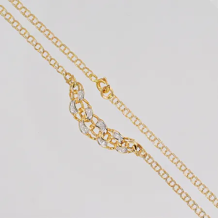 Collier Bismarck diamanter ca 10x0,005ct längd 42cm Guldfynd 18K Vikt: 4,8 g