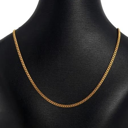 Halskedja Pansar, 18K guld, UnoAerre Italien, massiv modell, längd 70,0 cm, bredd 2,8 mm, tjocklek 1,3 mm, fint skick Vikt: 21,3 g