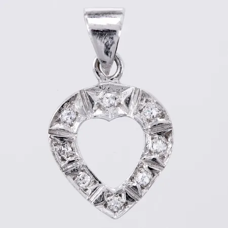 Hänge hjärta med vita stenar längd: ca 2cm bredd: ca 10mm silver 925/1000 Vikt: 0,8 g