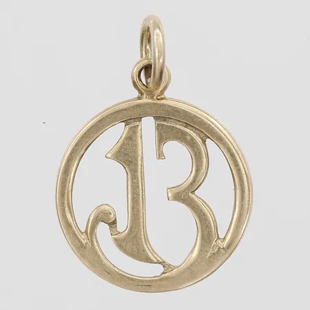 Hänge med bokstaven B, längd 20mm, bredd 13mm, 14K Vikt: 1 g