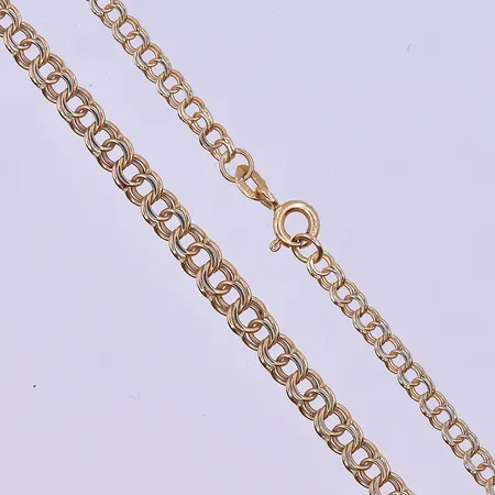 Collier doserad Bismarck längd 42,4 cm, bredd 3-4 mm 18K. Vikt: 6,6 g